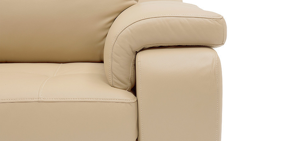 Tribunal Leather Sofa (Cream)